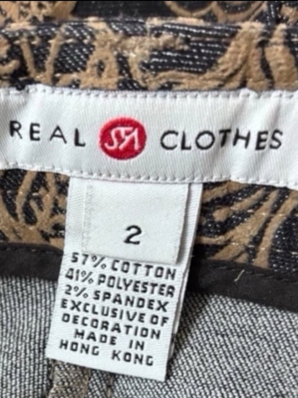 Saks Fifth Avenue Real Clothes Women’s Jacquard Pants size 2 - Picture 5 of 6